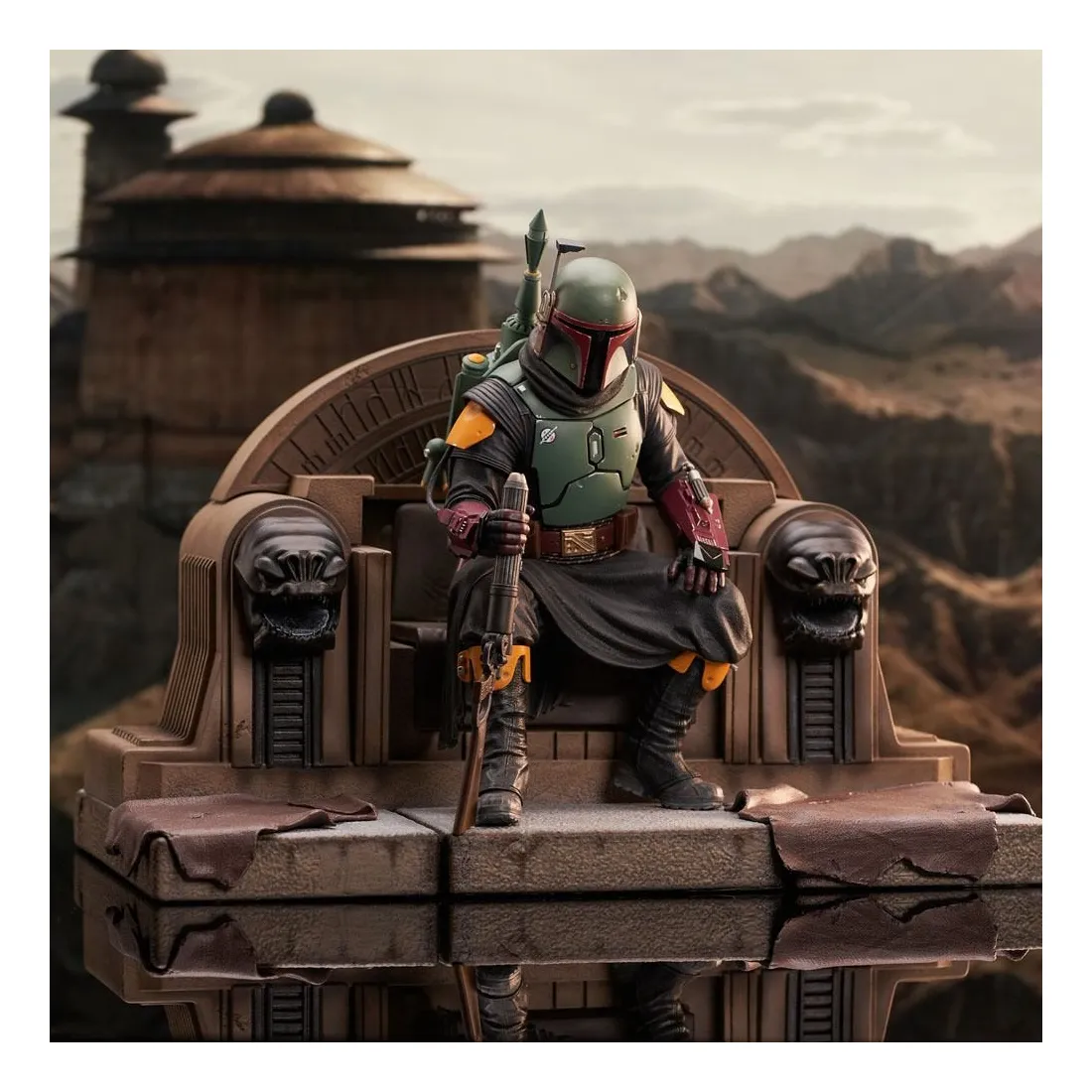 Gentle Giant Star Wars The Mandalorian - Premier Collection 1/7 - Figurine Boba Fett On Throne 2 Gentle Giant Star Wars The Mandalorian - Premier Collection 1/7 - Figurine Boba Fett On Throne – Image 2