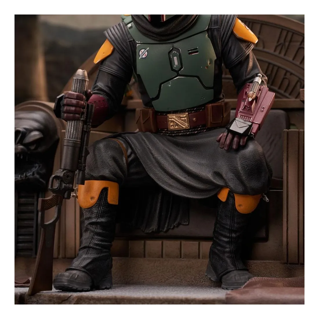 Gentle Giant Star Wars The Mandalorian - Premier Collection 1/7 - Figurine Boba Fett On Throne 11 Gentle Giant Star Wars The Mandalorian - Premier Collection 1/7 - Figurine Boba Fett On Throne – Image 11