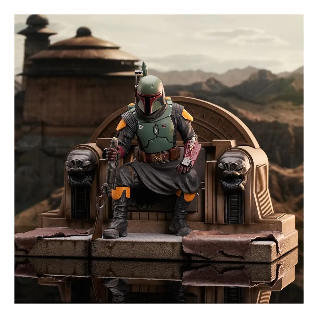 Gentle Giant Star Wars The Mandalorian - Premier Collection 1/7 - Figurine Boba Fett On Throne 3 Gentle Giant Star Wars The Mandalorian - Premier Collection 1/7 - Figurine Boba Fett On Throne – Image 3