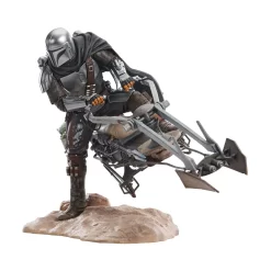Gentle Giant Star Wars The Mandalorian - Premier Collection 1/7 - Figurine Din Djarin On Speeder Bike PRÉCOMMANDE